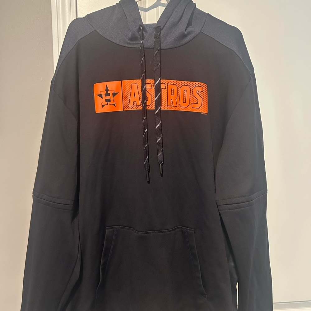 Astros Navy and Orange Men's Hoodie
